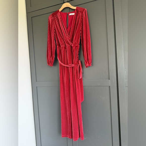 Anthropologie Ali & Jay Velvet Cord Jumpsuit Red • S - Picture 3 of 8